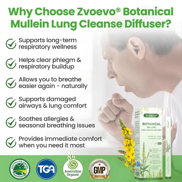 Zvoevo® Botanical Mullein Lung Cleanse Diffuser
